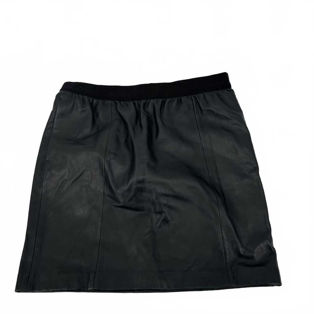 LOFT Black Leather Skirt Mini A-Line | Women’s Regular, 4